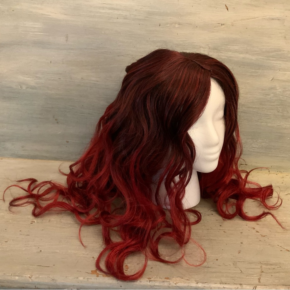 Spirit Red Black Ombré Curls Wig Adult One Size Like‎ New
